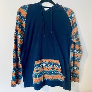 Carbon Men’s Long Sleeve Hoodie and front pocket, Large